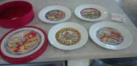 Assorted Set of 4 Classic Cheese Plates in Original Box