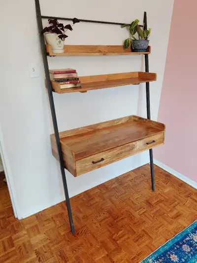 AllModern Innes Solid Mango Wood Leaning Ladder Desk –  price, View more