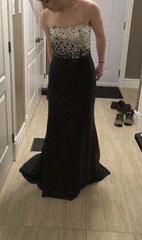 Black and Silver Prom Dress.