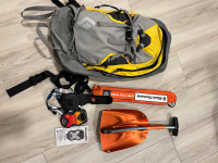 Avalanche Gear Set: Beacon, shovel, probe, Avalung backpack 