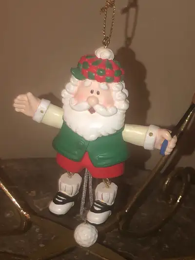 santa golfer Christmas ornament/ display stand not includ, View more