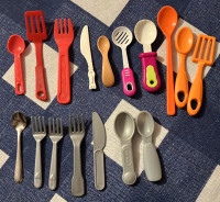 Toy Cutlery Lot Various Colours