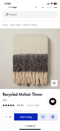 Colour Block Mohair Throw Blanket by Oui