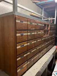 Vintage Library Card Catalog Cabinet 