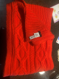 J. Crew Red Cable Knit Scarf
