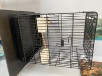 Small bird cage with 2 natural perches 