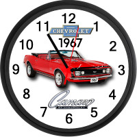 1967 Chevrolet Camaro SS Convertible (Bolero Red) Wall Clock