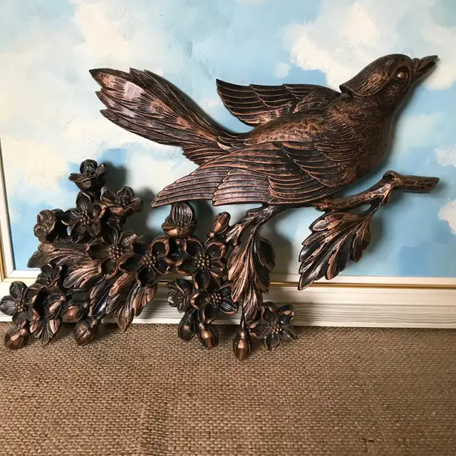 Vintage Pair of Dart Bird on Apple Blossom Branch Wall Plaques in Home Décor & Accents in Ottawa - Image 6