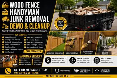 Handyman, Wood Fence, Demo, View more