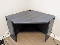 Corner desk. Blue-grey color
