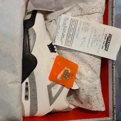100% Authentic Jordan 4 White Cement , View more