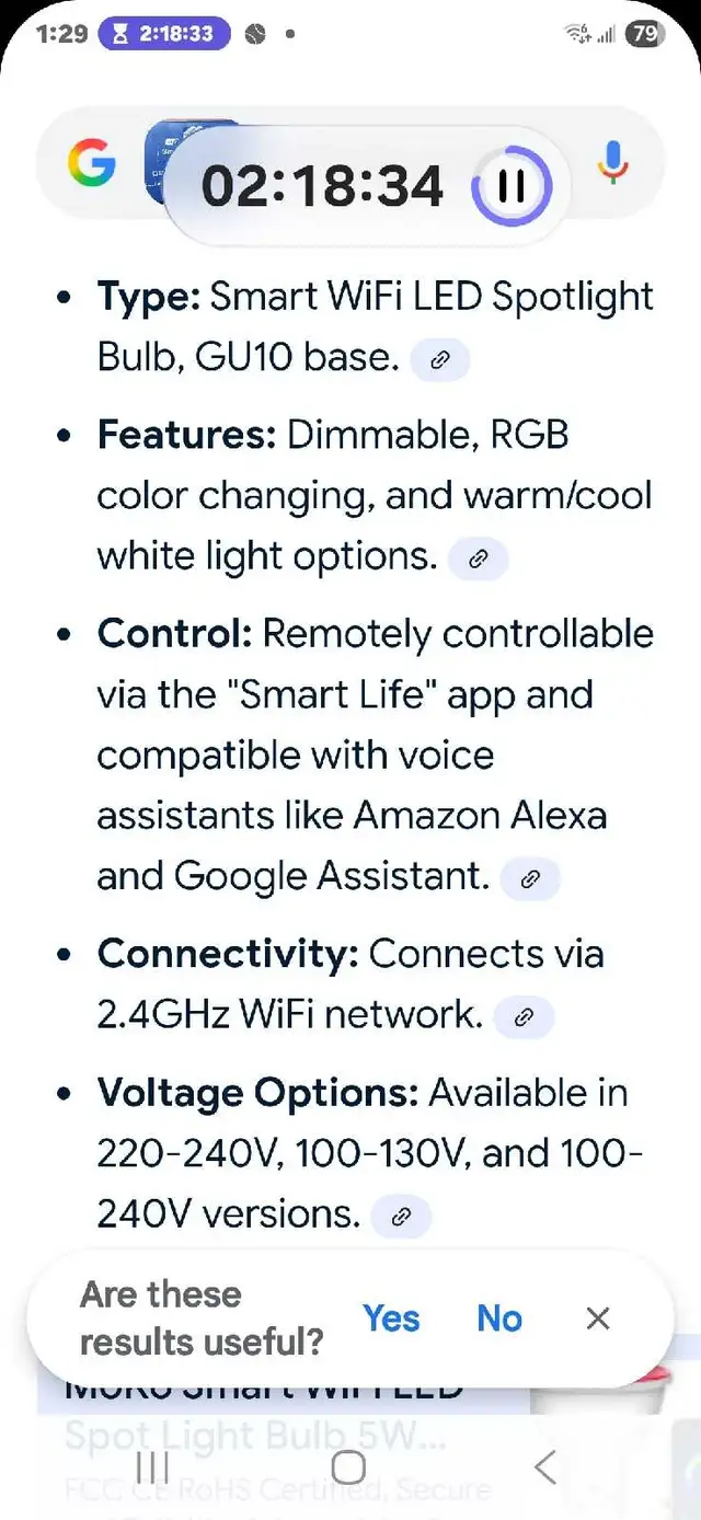 Smart WiFi LED Bulb 2 pack64520001070722123