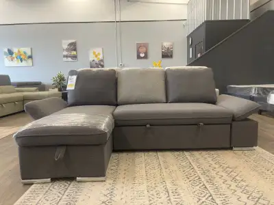 Luxury Sleeper Sectional Couch – Pullout + Storage – FLOOR MODEL, View more