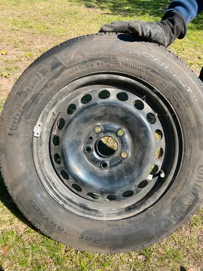 2 x new summer tires 15” - lots of tread, used on a Jetta Also have two additional matching rims for...