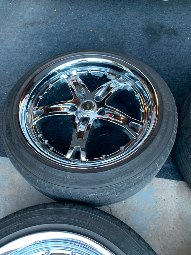 American racing rims 18x8.5.  With 114.3 B/C.   225/45-18 tires in Tires & Rims in Kawartha Lakes - Image 4