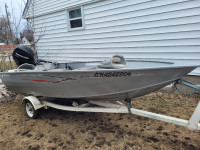 14 1/2 FT CRESTLINER BOAT, MOTOR & TRAILER