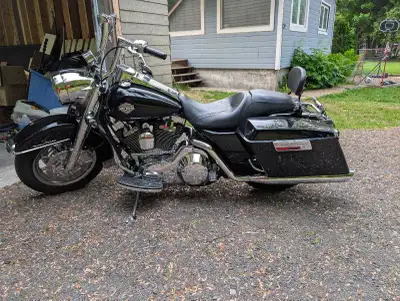Harley davidson road king 2002 1450 injection full chrome guidon 10" Pipe vance & hines Frein avant...