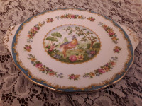 CHELSEA BIRD - FINE BONE CHINA HANDLED CAKE PLATE - ROYAL ALBERT