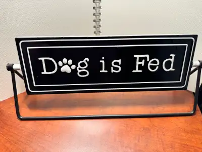 Dog is Fed/Hungry sign, View more