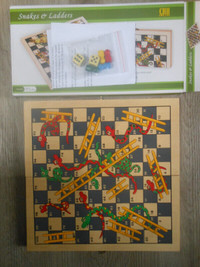 snakes and ladders wooden board game
