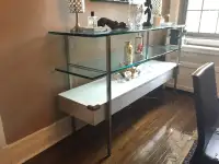 Buffet with drawers and shelf in Glass and stainless steal