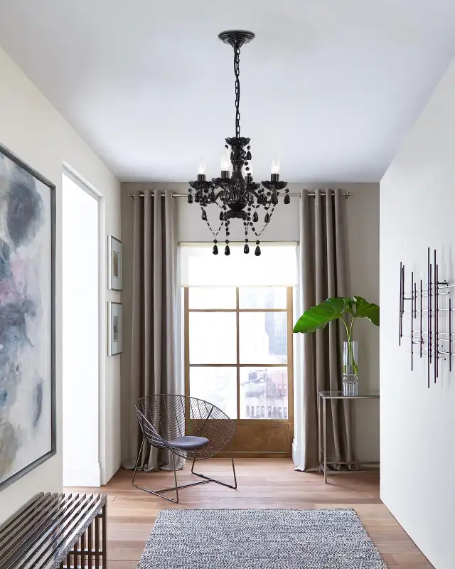 Black Chandelier Small Crystal Lighting Mini Acrylic  in Indoor Lighting & Fans in Markham / York Region - Image 3