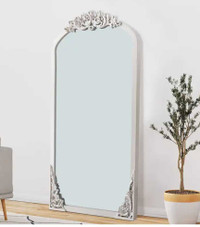 NeuType Arched Full Length Mirror Vintage Carved 65"×22"
