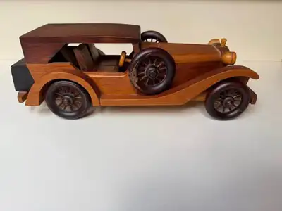 Handcrafted wooden model 1930’s touring car style  hardwood, View more