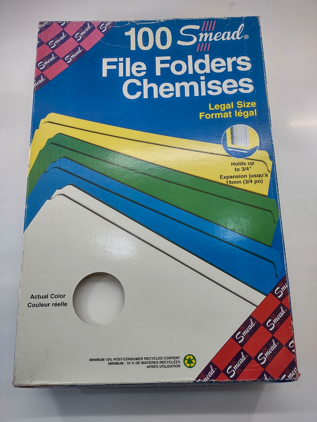 100 file folders chemises, large size  in Other in Kitchener / Waterloo