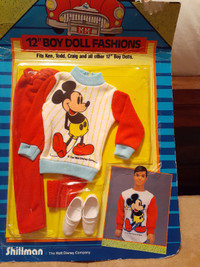 Vintage Walt Disney Mickey Mouse 12'' Boy Doll Fashion Clothes