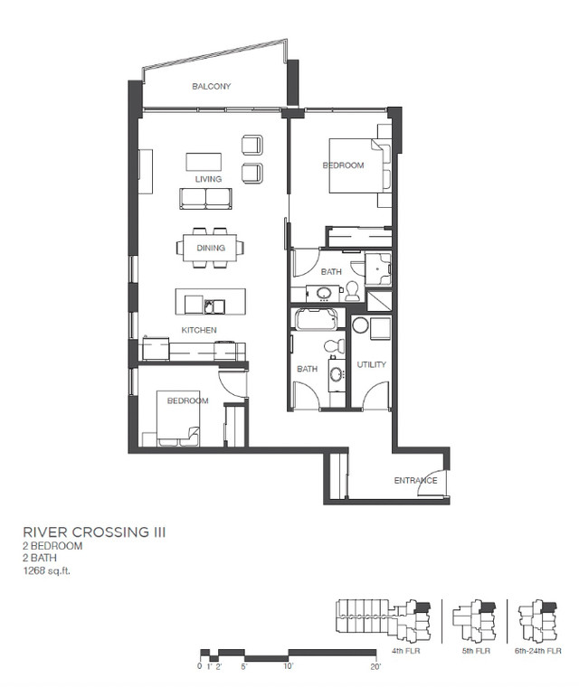 Condo Rental 300 Assiniboine, Winnipeg (2 bed, 2 bath) Long Term