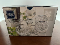 Mikasa crystal wine coaster set