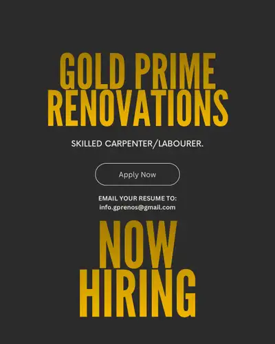 NOW HIRING: SKILLED CARPENTER/SKILLED LABOURER., View more