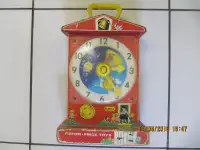 VintageClassic Fisher Price Music Box Teaching Clock Circa 1968