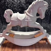 Rocking horse bisque ready to paint nursery gift