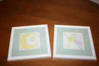2 Whimsical Pastel Framed Pictures $2.00