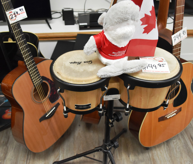 Gon Bops Fiesta Series Bongos 7&8.5'' Natural with Conga Stand in Drums & Percussion in Peterborough - Image 3