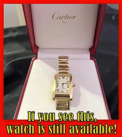 Cartier Lady's Large Tank Française 18K Solid Gold Watch!, View more