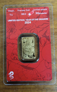 Dragon 2024 gold/or 5 gram bar .9999