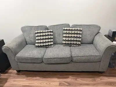 Grey Fabric Sofa Set – Good Condition – $300, View more