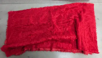 81" x 90" Red Shaggy Faux Fur Furry Fabric, View more