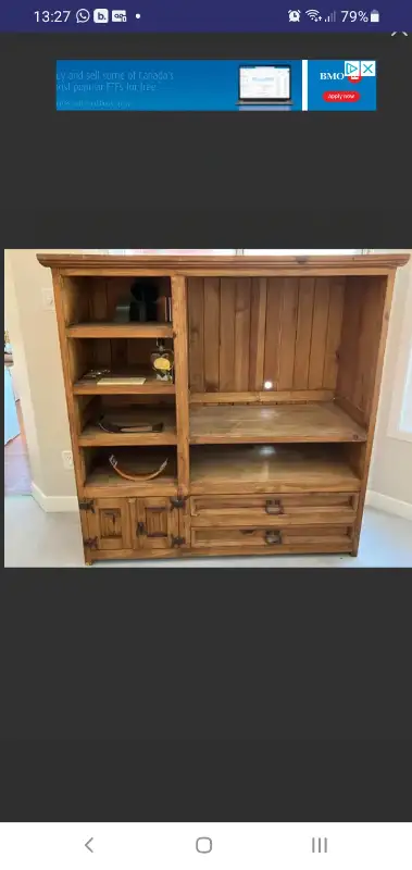 TV Wall Unit with Drawers & Shelves, Solid Pine, sturdy design ♡ in TV Tables & Entertainment Units in City of Toronto - Image 2
