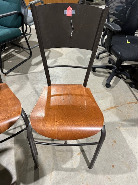 Metal and wood wipeable chairs ( x8),very sturdy in Chairs & Recliners in Kitchener / Waterloo - Image 2