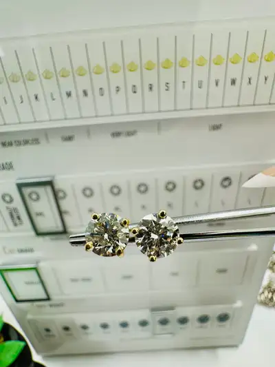 1 CT Each Round Lab Diamond Stud Earrings (2 CTW) , View more