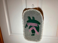 Signed Hand Stitched Canadian First Nation Wool Wall Hanging