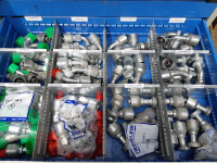 Large assortment of Eaton Aeroquip hydraulic hose and fittings.