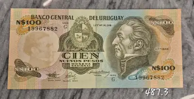 N100 Pesos 1987 Uruguay Incirculé. Uncirculated banknote, View more