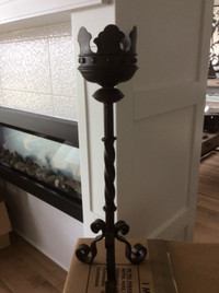 As New...Black/Brown Wrought Iron Medieval Floor Candle Holder