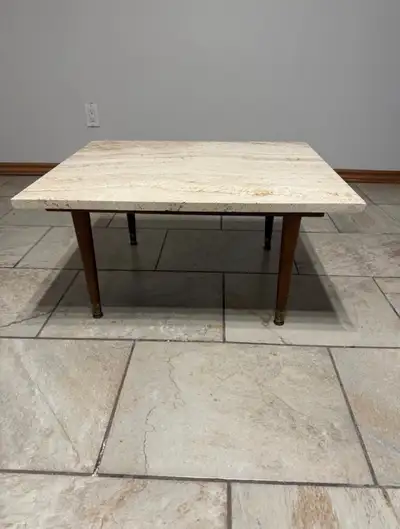 Mid-century style coffee table marble  top, View more