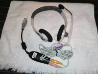 Set of TELEX Dual Headphones With Mic with Double Plugs & InSync